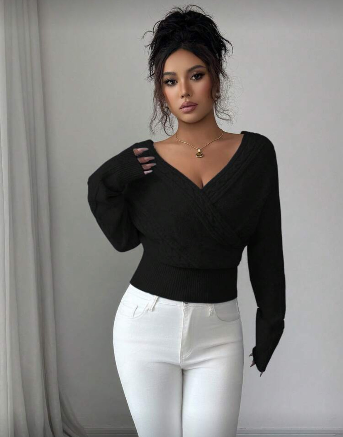 Pull Cache-Cœur Maille Élégante